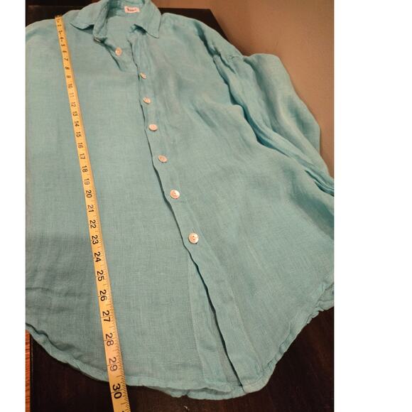 Vitamin A Playa Linen Gauze Oversized Shirt XS Long Sleeves Mid-Weight - Picture 11 of 11